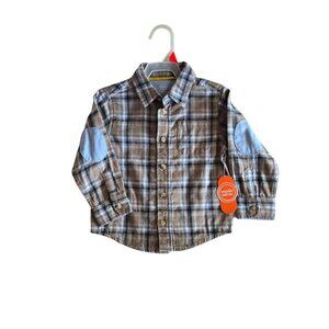 Toddler Boy’s Plaid Woven Shirt 2T – Long Sleeve, NWT Wonder Nation